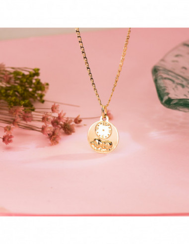 18K MEDALLA REDONDA NIÑO DE LA HORA...