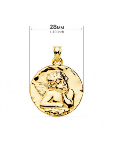 18K MEDALLA ANGEL BURLON BRILLO 28 MM