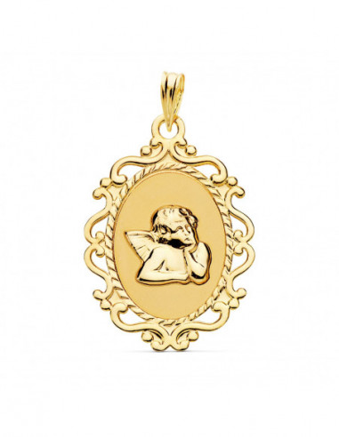 18K MEDALLA ANGEL BURLON BRILLO Y...