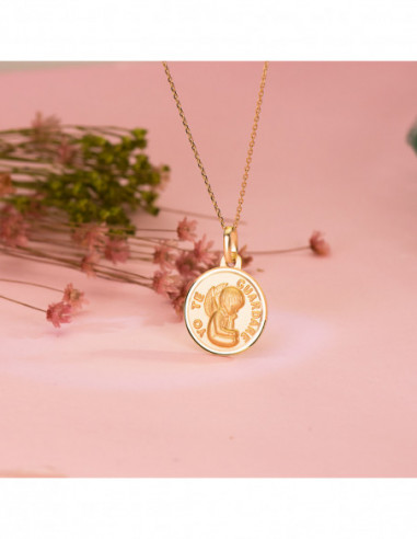 18K MEDALLA ANGEL  YO TE GUARDARE...