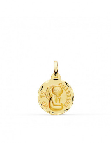 18K MEDALLA TALLADA ANGEL  YO TE...