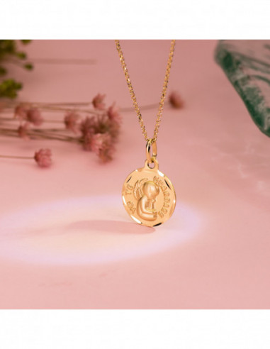 18K MEDALLA TALLADA ANGEL  YO TE...