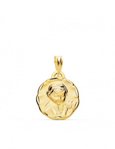 18K MEDALLA ANGEL QUERUBIN TALLADO 15 MM