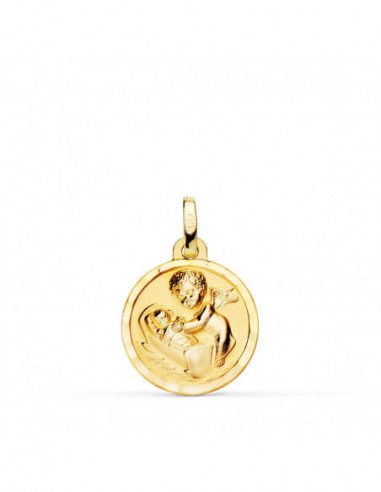 18K MEDALLA ANGEL DE LA GUARDA CON...