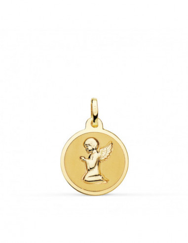 18K MEDALLA ANGELITO REZANDO BRILLO...