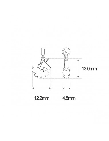 CHARM UNICORNIO ROSA SIN CADENA...