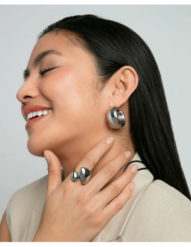 Anillo de mujer de acero volumen...