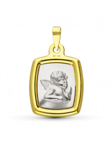 18K MEDALLA ORO AMARILLO ORO BICOLOR...