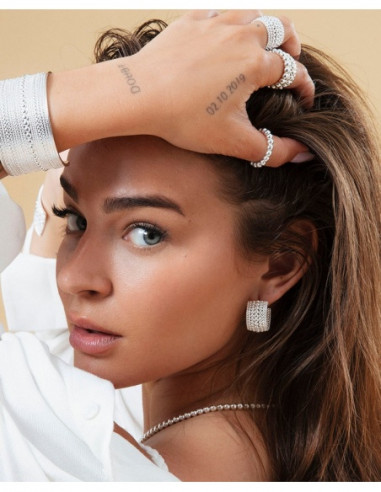 ANILLO DE MUJER ACERO CHAPADO EN...