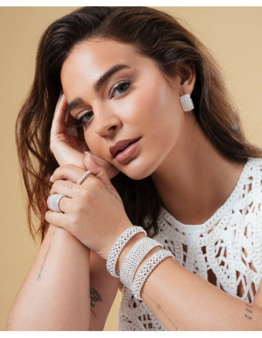 ANILLO DE MUJER ACERO CHAPADO EN...