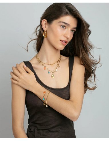 COLLAR DE MUJER DE ACERO IP DORADO...