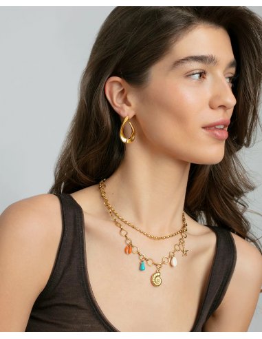 COLLAR DE MUJER DE ACERO IP DORADO...