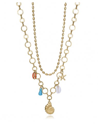 COLLAR DE MUJER DE ACERO IP DORADO...