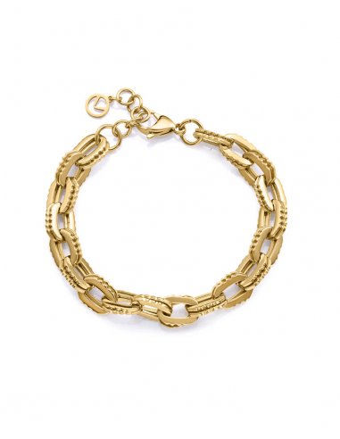 PULSERA DE MUJER DE ACERO IP DORADO...
