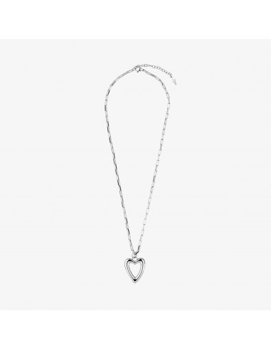 COLLAR MUJER HEARTS LARGO PLATEADO...