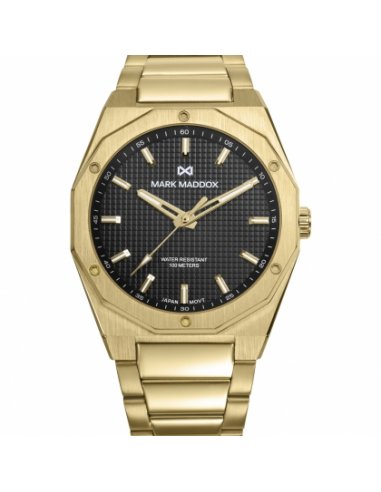 RELOJ DE HOMBRE DORADO ESFERA NEGRA...