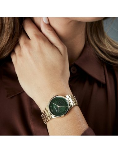 RELOJ DE ACERO IP DORADO 5 ATM,...