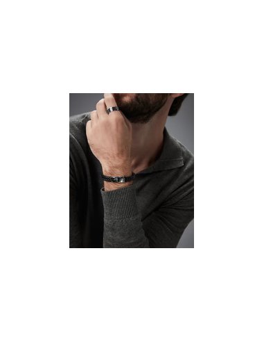 PULSERA DE HOMBRE DE ACERO Y PIEL...