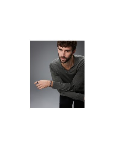 PULSERA DE HOMBRE DE ACERO Y PIEL...