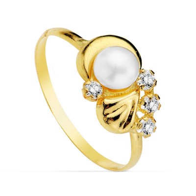 18K SORTIJA COMUNION PERLA...