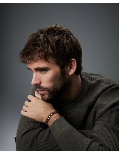 PULSERA DE HOMBRE DE ACERO Y PIEL...