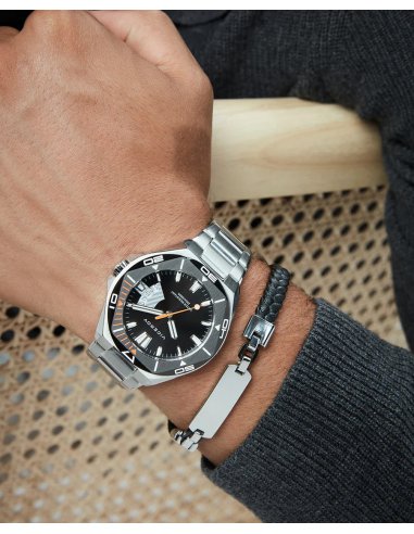 PULSERA DE HOMBRE DE ACERO E IP NEGRO...