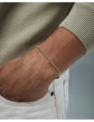 PULSERA DE HOMBRE DE ACERO IP DORADO...