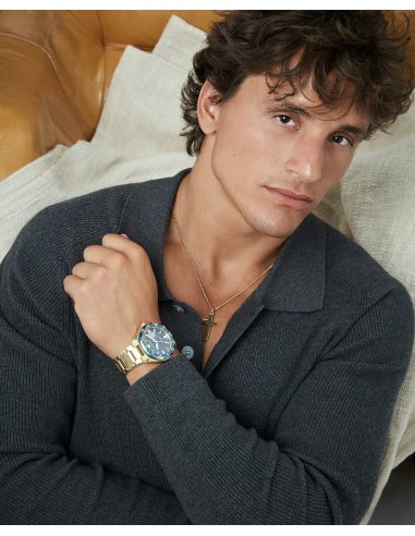 COLLAR DE HOMBRE DE ACERO IP DORADO...