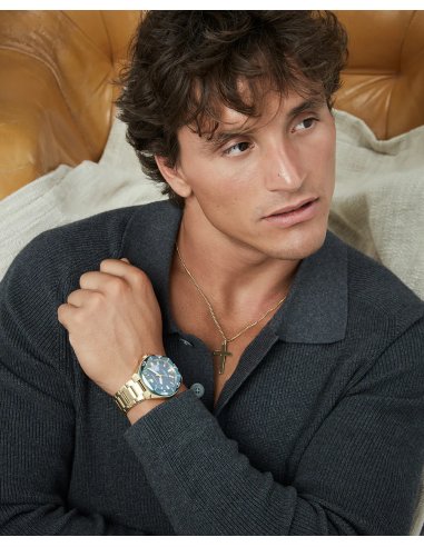 COLLAR DE HOMBRE DE ACERO IP DORADO...