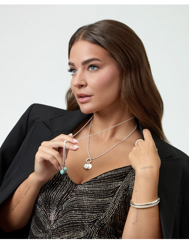 COLLAR DE ACERO CHAPADO EN PLATA 999...