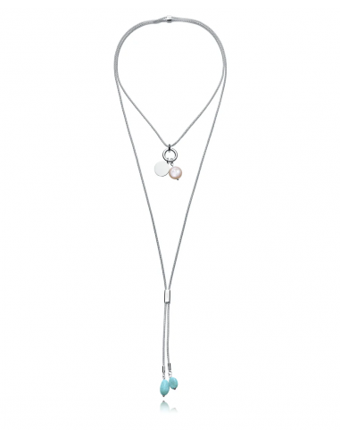 COLLAR DE ACERO CHAPADO EN PLATA 999...