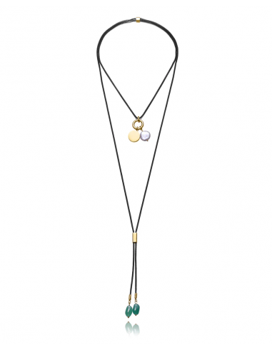 COLLAR DE ACERO IP NEGRO Y DORADO...