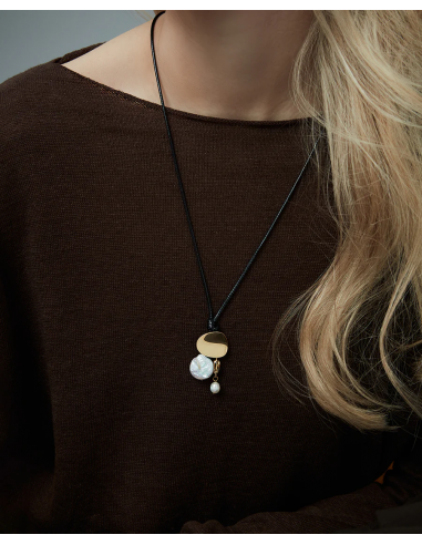 COLLAR DE MUJER DE ACERO IP DORADO Y...