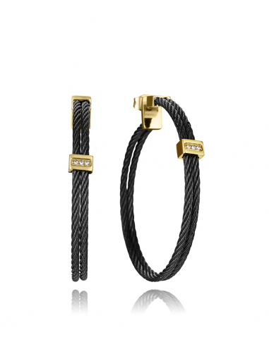 PENDIENTES DE MUJER DE ACERO IP NEGRO...