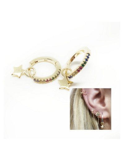 PENDIENTES ARO MULTICOLOR...