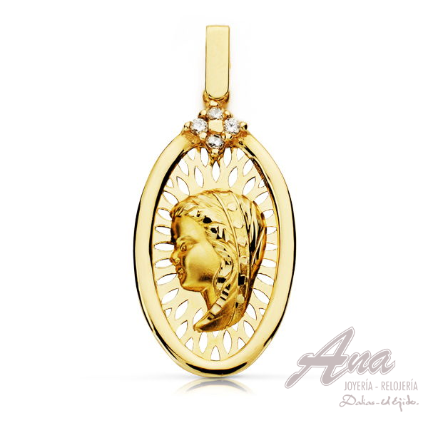 9K MEDALLA VIRGEN NIÑA 27X15 MM