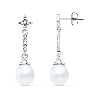 18K PENDIENTES ORO BLANCO...