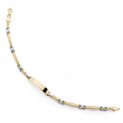 18K ESCLAVA ORO BICOLOR 18 CM