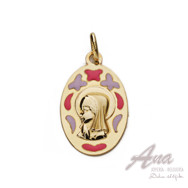 9K MEDALLA VIRGEN NIÑA ESMALTE 9K...