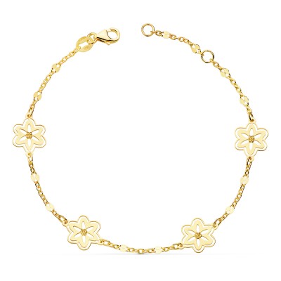 PULSERA FLORES CALADAS 18,5...