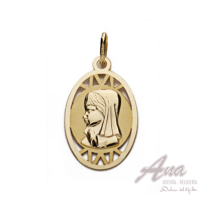 9K MEDALLA VIRGEN NIÑA OVAL...