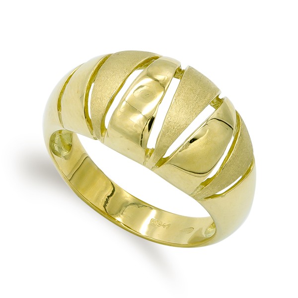 18K SORTIJA ORO AMARILLO MATE Y BRILLO