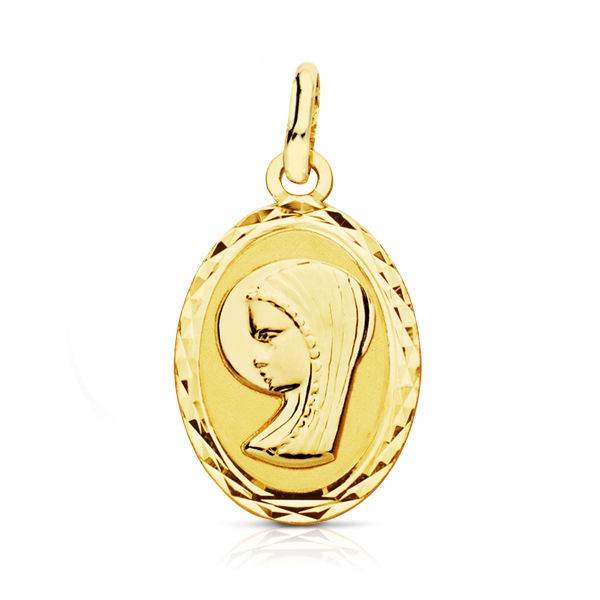 9K MEDALLA VIRGEN NIÑA OVAL 20X12 MM