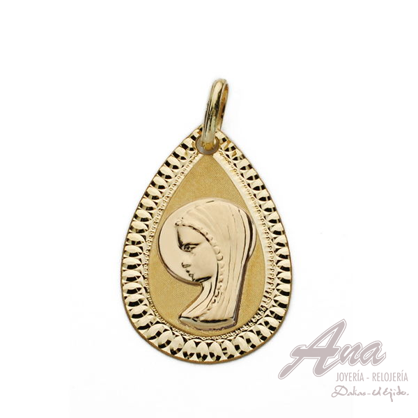 9K MEDALLA VIRGEN NIÑA 20X13 MM