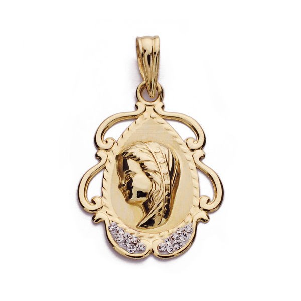 9K MEDALLA VIRGEN NIÑA CIRCONITAS...