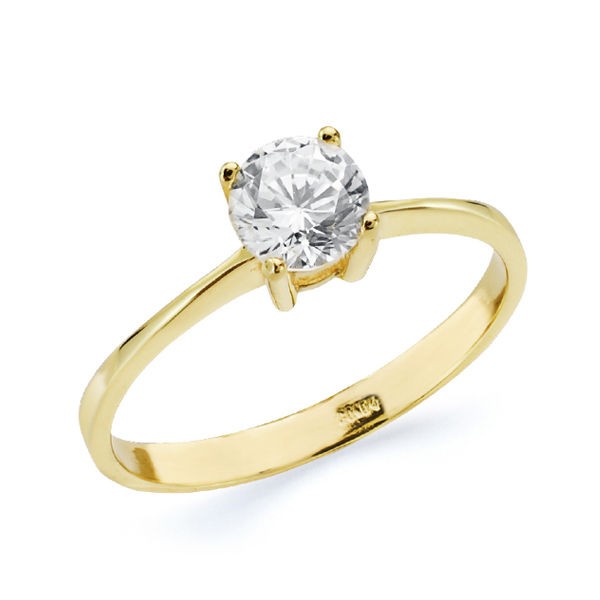 18K SOLITARIO ORO AMARILLO CUATRO...
