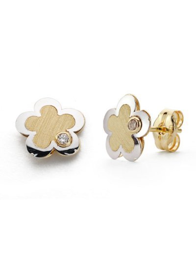PENDIENTES BICOLOR FLOR...
