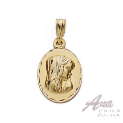 9K MEDALLA VIRGEN NIÑA19X12 MM
