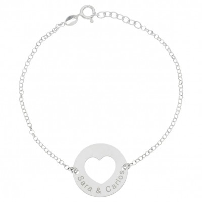 PULSERA PLATA 925MM CORAZON...