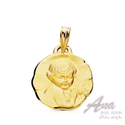 9K MEDALLA ANGEL QUERUBIN 15MM